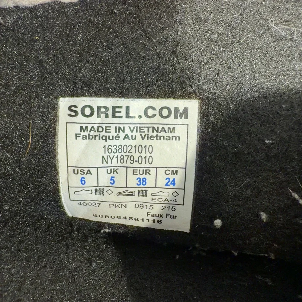 Sorel Kids Yoot Pac Nylon Waterproof Snow Boots Black NY1879-010 Size 6